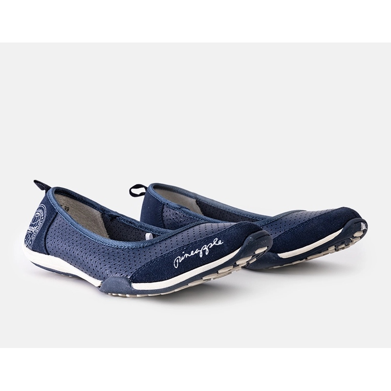 Kožené tmavě modré balerínky Wascana modrý 1