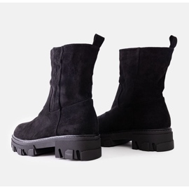 Černé semišové kotníkové boty Eleonira černá 1 Černé semišové kotníkové boty Eleonira černá 1