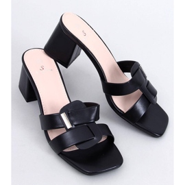 Elegantní Lafar Black žabky na vysokém podpatku černý 1