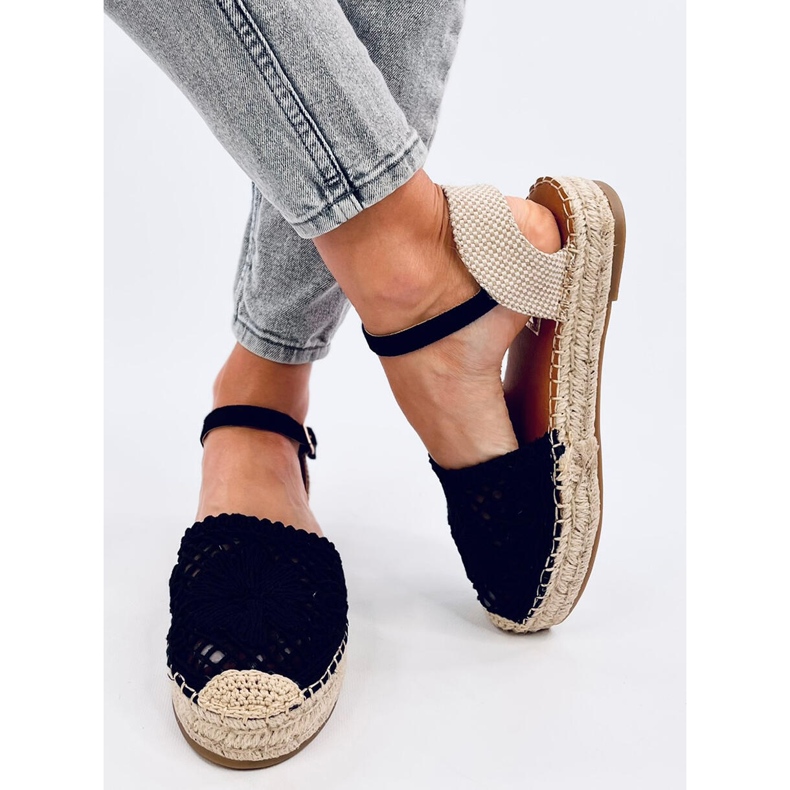 Prolamované espadrilkové sandály Premat Black černý 2