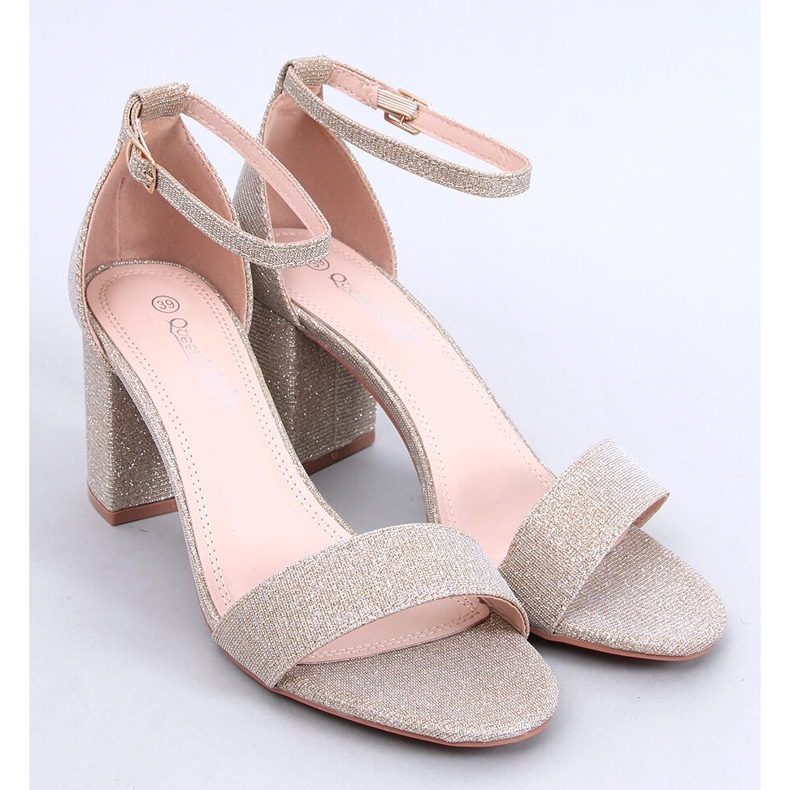 Yanas Gold duhové sandály na vysokém podpatku zlatý 1