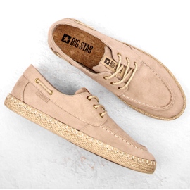 Pánské šněrovací espadrilky Big Star NN174054 Béžová béžový 3