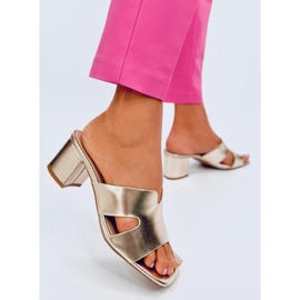 Žabky Vallon Gold na vysokém podpatku zlatý 2