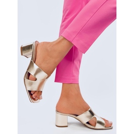 Žabky Vallon Gold na vysokém podpatku zlatý 1