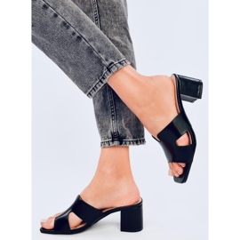 Vallon Black muly na vysokém podpatku černý 2