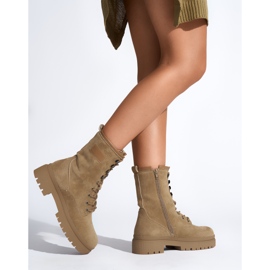 Hnědé šněrovací dámské kotníkové boty hnědý 2 Hnědé šněrovací dámské kotníkové boty hnědý 2