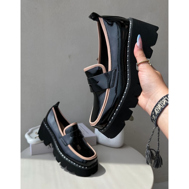 S.Barski Kožené dámské mokasíny D&amp;A MR870-32 Black černá 2