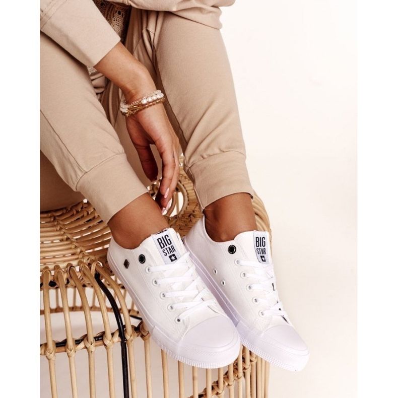 Dámské klasické nízké tenisky Big Star AA274010 bílé bílý 2 Dámské klasické nízké tenisky Big Star AA274010 bílé bílý 2