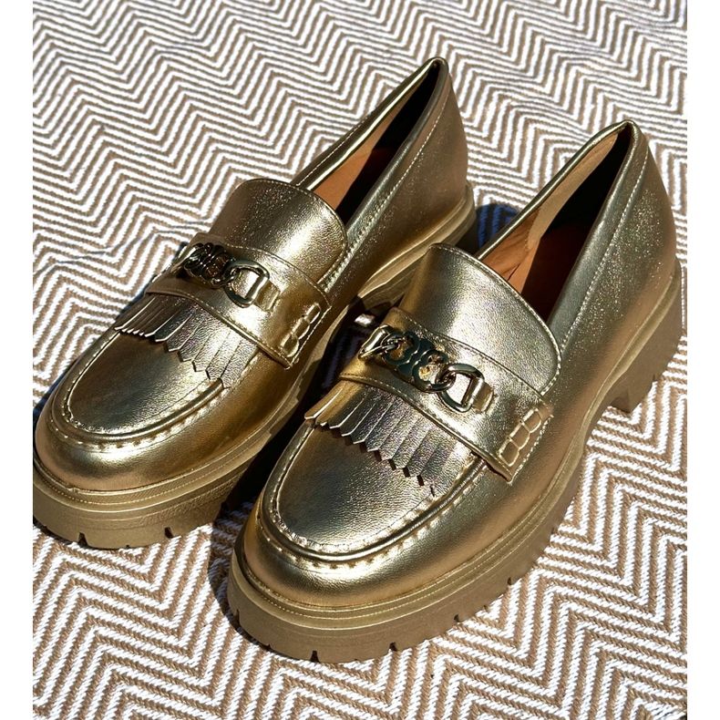 PH2 Dámské mokasíny z eko kůže se zlatým zdobením Zanita 1