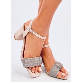 Sandály na vysokém podpatku značky Dash Nude béžový 1