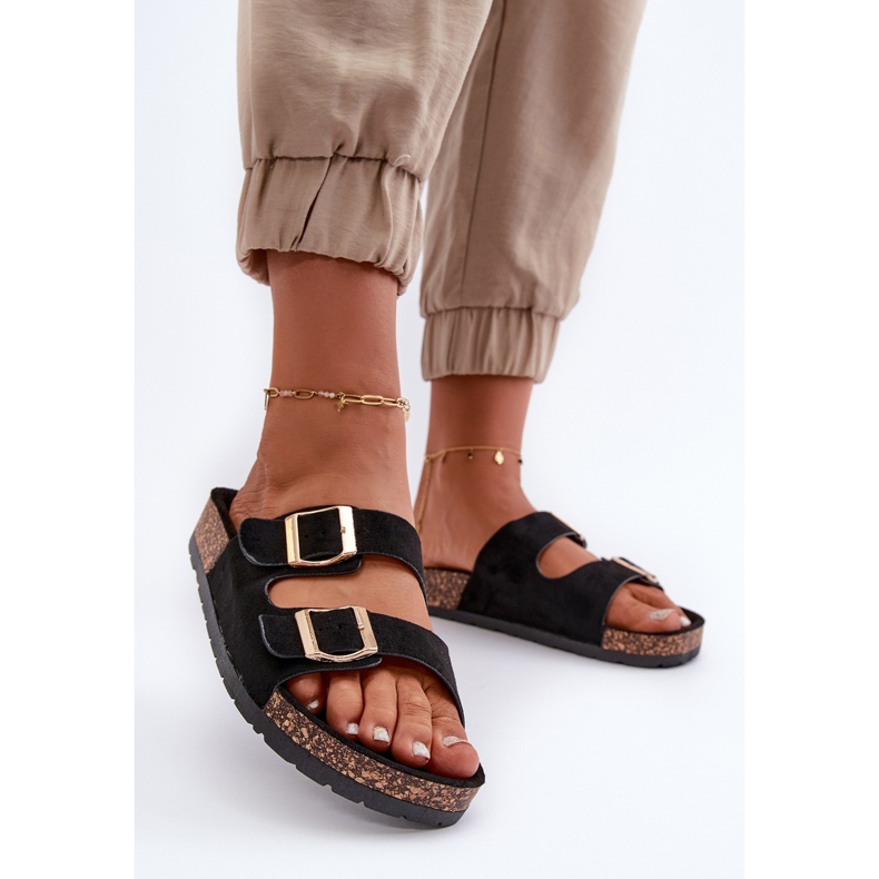 Dámské nazouvací sandály na korkových podrážkách Černá Cortina 2