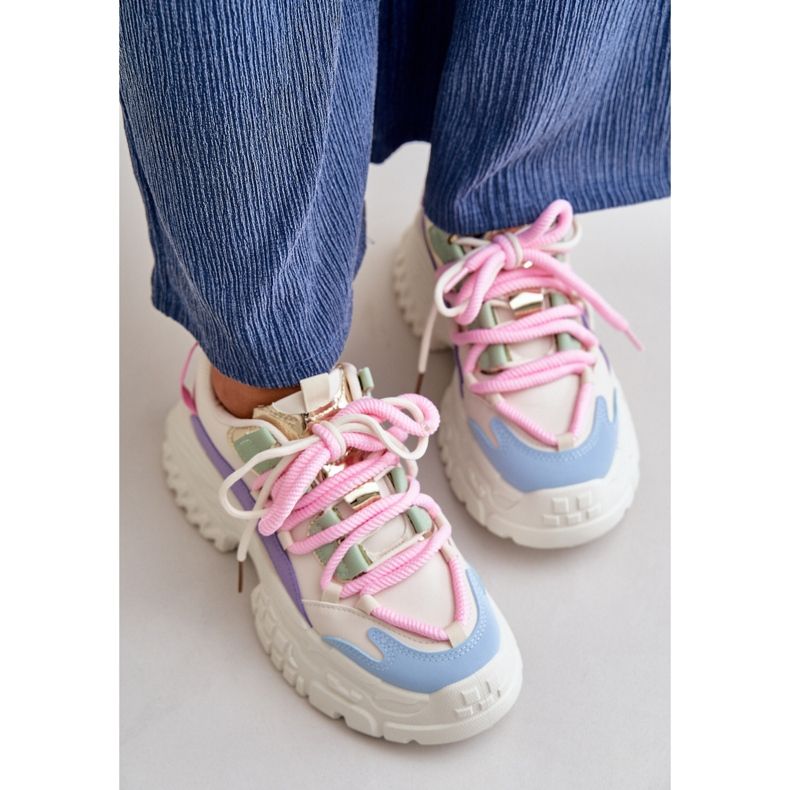 Dámské tenisky na robustní podrážce Multicolor Nevela béžový 2