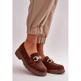 Dámské eko semišové mokasíny s ozdobou, hnědá Wistera hnědý 1