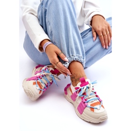 Seastar Dámská módní šněrovací sportovní obuv, béžová a růžová béžový 3