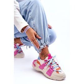 Seastar Dámská módní šněrovací sportovní obuv, béžová a růžová béžový 2