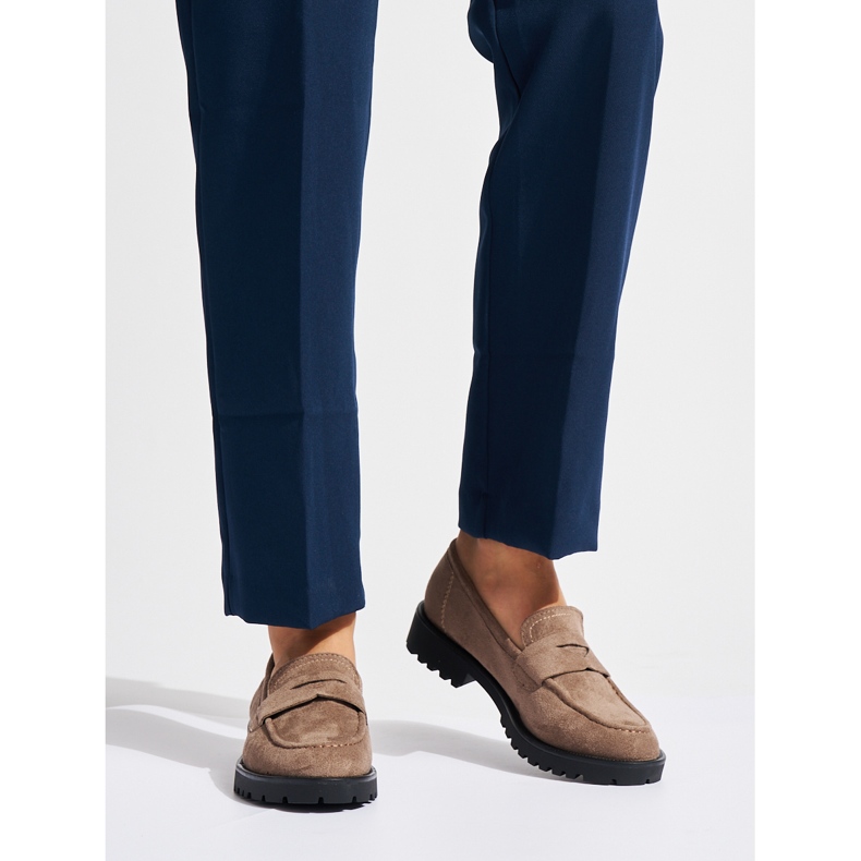 Dámské béžové semišové mokasíny béžový 1