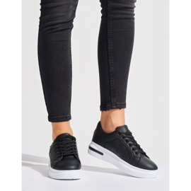 Černé sportovní boty na platformě černý 1