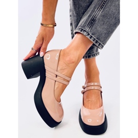 Lorai Khaki lodičky na širokém podpatku béžový 1 Lorai Khaki lodičky na širokém podpatku béžový 1