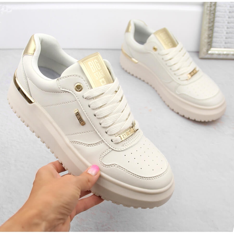 Béžová dámská šněrovací sportovní obuv Big Star OO274757 béžový 1