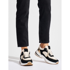 Černé a béžové tenisky se silnou podrážkou bílý 2