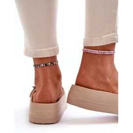 Dámské pěnové žabky na platformě s přezkou Big Star NN274A666 béžová béžový 1