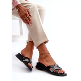 Seastar Dámské žabky na klínku s ozdobou, černá černý 2