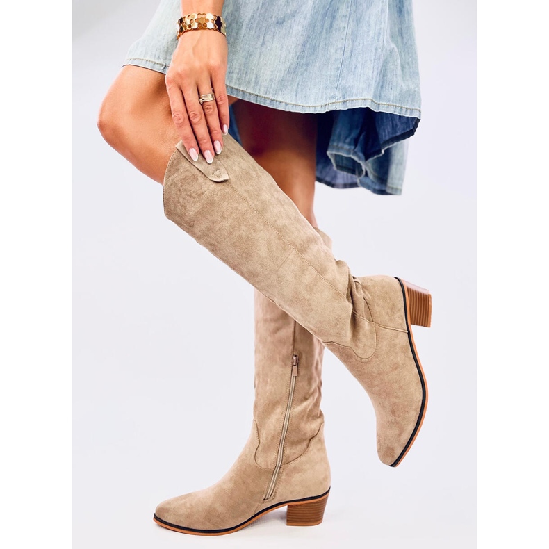 Torez Khaki semišové kovbojské boty hnědý 1