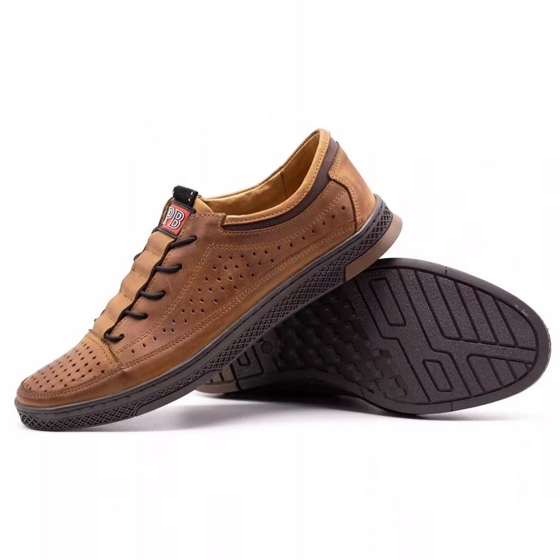 Polbut Pánské kožené boty K22P camel hnědý 1