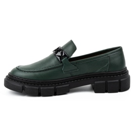 WASAK Dámské kožené slip-on boty 706X zelené se silnou podrážkou zelený 1