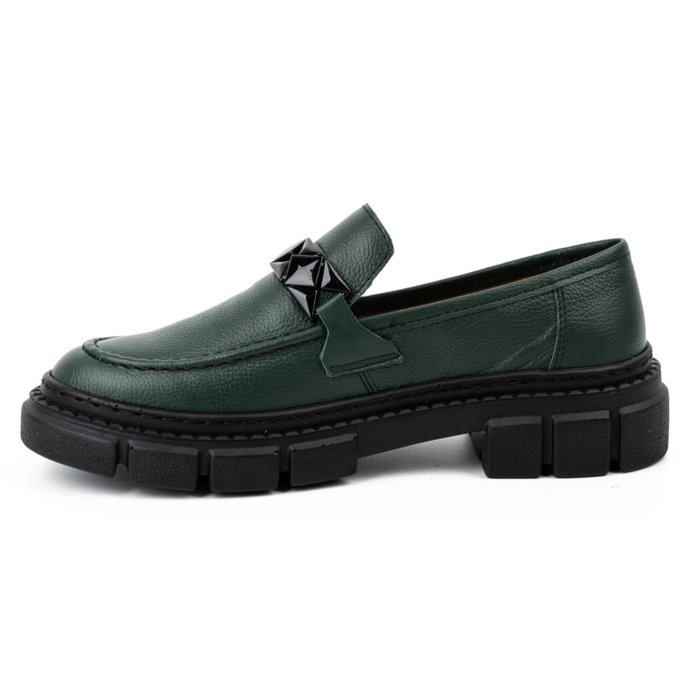 WASAK Dámské kožené slip-on boty 706X zelené se silnou podrážkou zelený 1