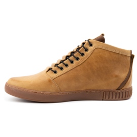 Polbut Pánské zateplené kožené kotníkové boty 2122 hnědé hnědý 1