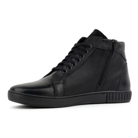 Olivier Pánské kožené boty, Chelsea boots, vysoké tenisky, 427KNT, černé černá 2