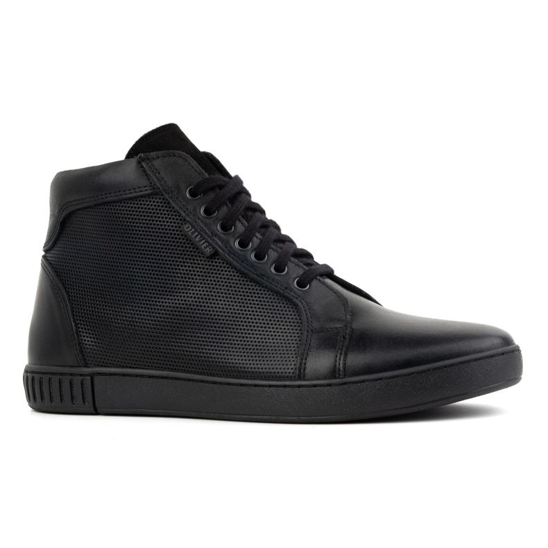 Olivier Pánské kožené boty, Chelsea boots, vysoké tenisky, 427KNT, černé černý 1