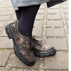 Olivier Dámské kožené boty se silnou podrážkou, květiny, 1 134 PLN vícebarevný 2