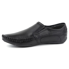 Olivier Pánské kožené slip-on mokasíny 4206 černé černý 1