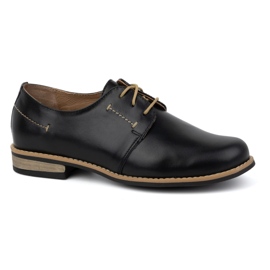 WASAK Dámská kožená šněrovací obuv 0393W, černá 1