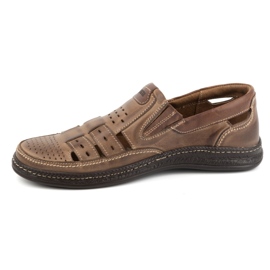 Joker Pánské kožené ležérní slip-on boty 893/J hnědé hnědý 1