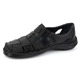 Olivier Pánské letní kožené nazouváky 902MP Summer black černý 1