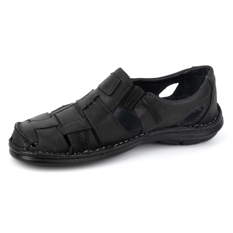 Olivier Pánské letní kožené nazouváky 902MP Summer black černý 1