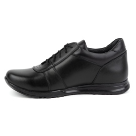 Olivier Pánské šněrovací kožené zvětšovací boty Sport Style 408KZ + 3 cm, černé černý 1