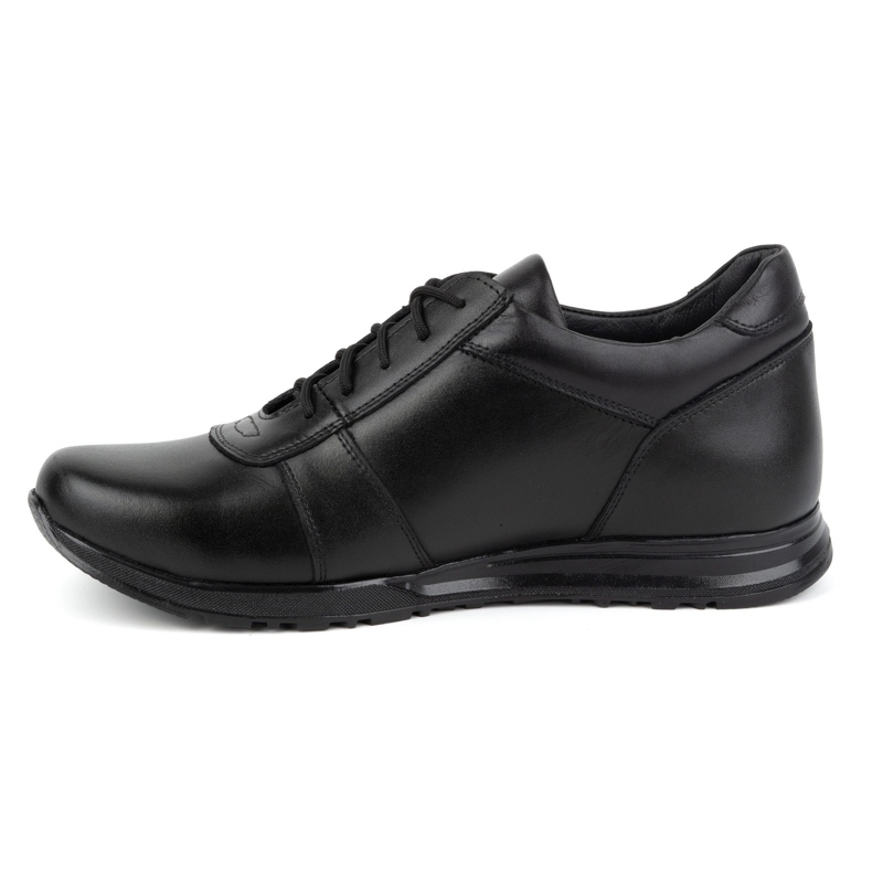 Olivier Pánské šněrovací kožené zvětšovací boty Sport Style 408KZ + 3 cm, černé černý 1