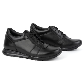 Olivier Pánské šněrovací kožené zvětšovací boty Sport Style 408KZ + 3 cm, černé černá 3