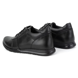 Olivier Pánské šněrovací kožené zvětšovací boty Sport Style 408KZ + 3 cm, černé černá 5