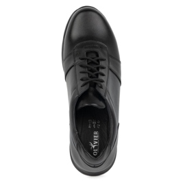 Olivier Pánské šněrovací kožené zvětšovací boty Sport Style 408KZ + 3 cm, černé černá 6