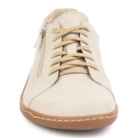 Olivier Dámské minimalistické barefoot kožené boty model 1243, béžová béžový 5