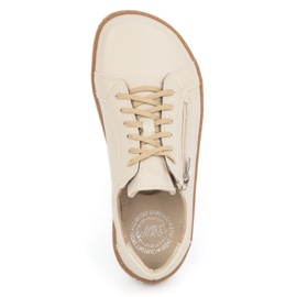 Olivier Dámské minimalistické barefoot kožené boty model 1243, béžová béžový 7