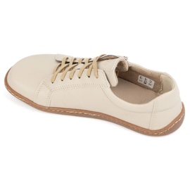 Olivier Dámské minimalistické barefoot kožené boty model 1243, béžová béžový 8