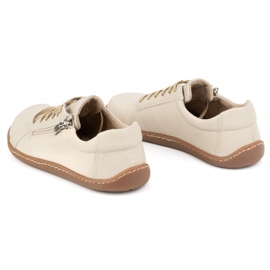 Olivier Dámské minimalistické barefoot kožené boty model 1243, béžová béžový 10