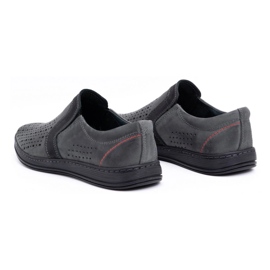 Olivier Pánské kožené mokasínové boty na léto 713MP šedé šedá 4 Olivier Pánské kožené mokasínové boty na léto 713MP šedé šedá 4