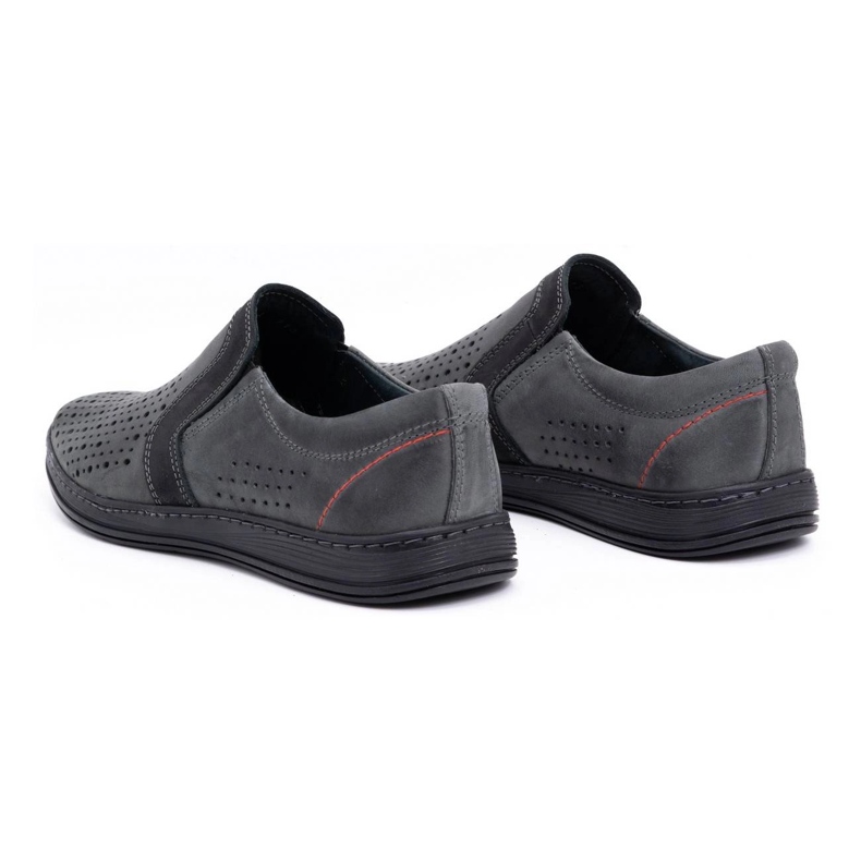 Olivier Pánské kožené mokasínové boty na léto 713MP šedé šedá 4 Olivier Pánské kožené mokasínové boty na léto 713MP šedé šedá 4